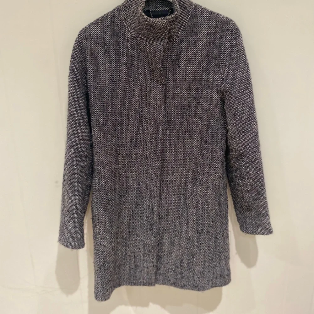Express Tweed Cocoon Coat Blk/Wht - Picture 8 of 8